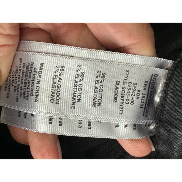 Good American Good Curve Washed Black Gray Skinny Jeans 25 - Picture 7 of 8